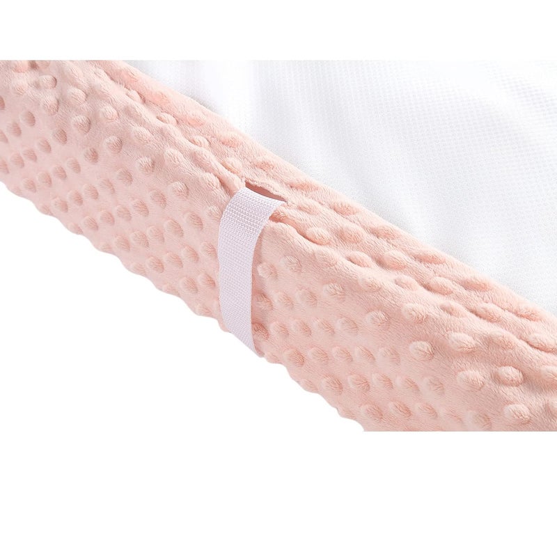 Aullar Solid Changing Table Pad Cover Cradle Sheet, Fits 32"/34''x16 Contoured Diaper Changing Pad, Ultra Soft Cozy Dots Plush Changing Table Covers, Breathable Wipeable Removable (Light Pink) - Image 4
